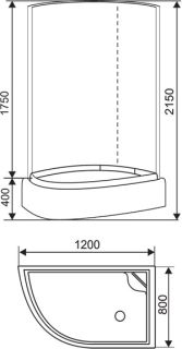 Душевая кабина Arcus style S-09G R 120х80х215